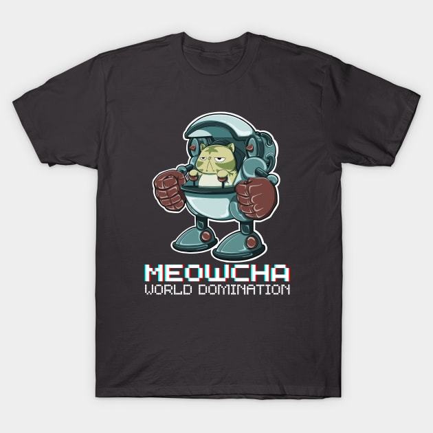 Meowcha - World Domination T-Shirt by The Magic Yellow Bus